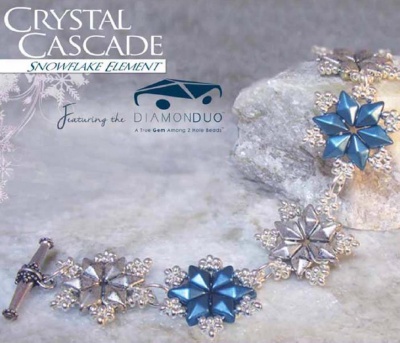 Pattern BeadMaster Crystal Cascade Snowflake Bracelet uses DiamonDuo FOC with bead purchase